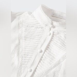 Mango, women’s Blouse with lace detail, size 4